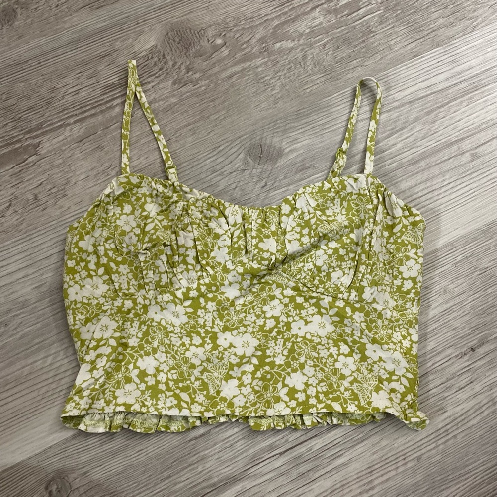 Pacsun: Light Green L.A. Hearts Ruched Tank Top